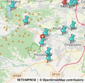 Mappa Via Susa - Pinerolo, 10090 Bruino TO, Italia (4.96917)