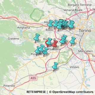 Mappa Via Giaveno, 10400 Rivalta di Torino TO, Italia (6.506)
