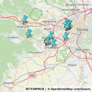 Mappa Via Giaveno, 10400 Rivalta di Torino TO, Italia (7.23455)