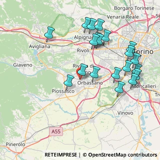 Mappa Via Giaveno, 10400 Rivalta di Torino TO, Italia (8.679)