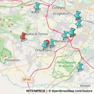 Mappa Via Belgio, 10043 Orbassano TO, Italia (4.89727)