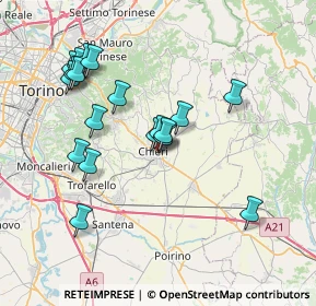 Mappa Via Avezzana, 10023 Chieri TO, Italia (7.32474)