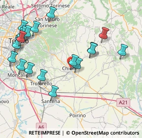 Mappa Via Avezzana, 10023 Chieri TO, Italia (9.6105)