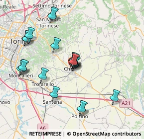 Mappa Via S. Filippo, 10023 Chieri TO, Italia (7.2815)