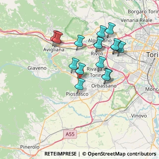 Mappa Via del Mulino, 10080 Bruino TO, Italia (6.695)