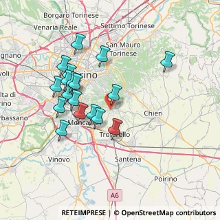 Mappa Via M. Beria, 10024 Revigliasco TO, Italia (6.94222)