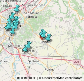 Mappa Via Biancheria, 10023 Chieri TO, Italia (9.374)