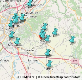 Mappa Via Biancheria, 10023 Chieri TO, Italia (8.725)