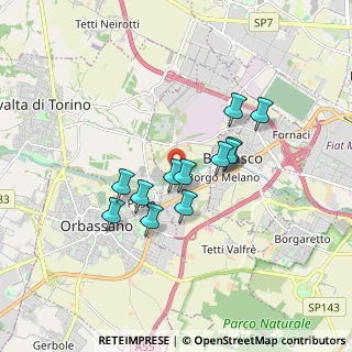 Mappa Via Luigi Pirandello, 10043 Orbassano TO, Italia (1.36083)
