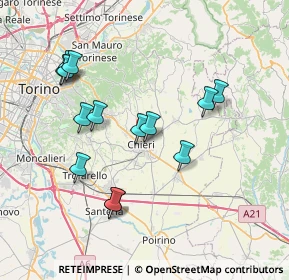 Mappa Via Guarniero, 10023 Chieri TO, Italia (7.46143)