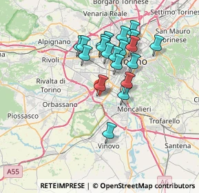 Mappa Via Gioacchino Quarello, 10135 Torino TO, Italia (6.2155)