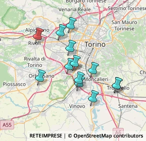 Mappa Via Vallarsa, 10135 Torino TO, Italia (6.12615)