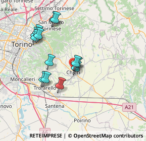 Mappa Corso Bruno Buozzi, 10023 Chieri TO, Italia (6.84462)