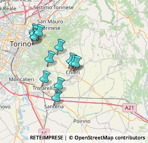 Mappa Via Guglielmo Marconi, 10023 Chieri TO, Italia (6.71308)