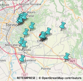 Mappa Via Guglielmo Marconi, 10023 Chieri TO, Italia (7.17053)