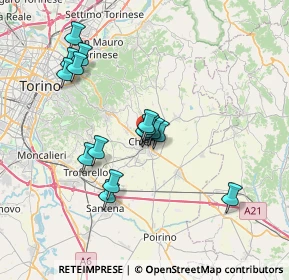 Mappa Via Guglielmo Marconi, 10023 Chieri TO, Italia (6.33438)