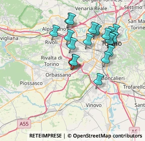 Mappa Via Carlo Goldoni, 10092 Beinasco TO, Italia (7.06947)