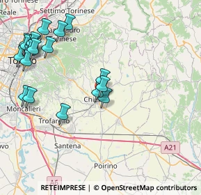 Mappa Strada San Silvestro, 10023 Chieri TO, Italia (9.9155)