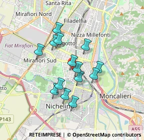 Mappa Via Sapri, 10127 Torino TO, Italia (1.395)