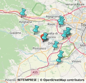 Mappa Via Carignano, 10090 Bruino TO, Italia (6.75167)