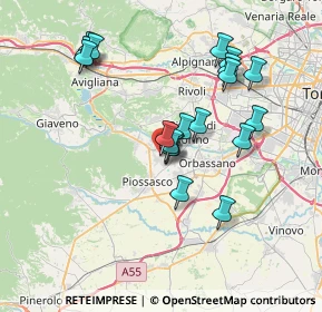 Mappa Via Volvera, 10090 Bruino TO, Italia (6.91105)