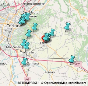 Mappa Via S. Raffaele, 10023 Chieri TO, Italia (7.08789)