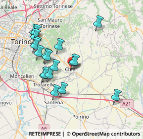 Mappa Via S. Raffaele, 10023 Chieri TO, Italia (7.10421)