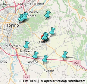 Mappa Vicolo Madonnetta, 10023 Chieri TO, Italia (6.22929)