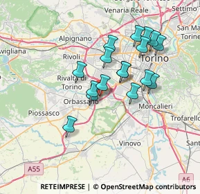 Mappa Via Giosuè Carducci, 10092 Beinasco TO, Italia (6.07118)