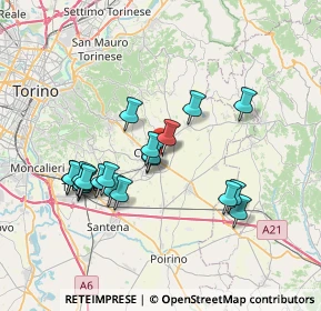 Mappa Via Maria Montessori, 10023 Chieri TO, Italia (6.7495)