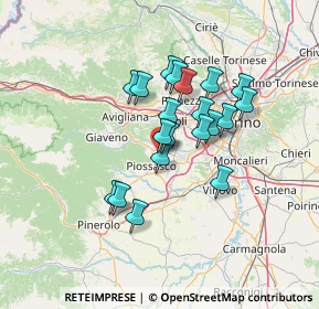 Mappa Viale A. Cruto, 10090 Bruino TO, Italia (10.622)