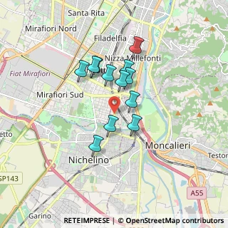 Mappa Via Nazario Sauro, 10024 Moncalieri TO, Italia (1.30667)
