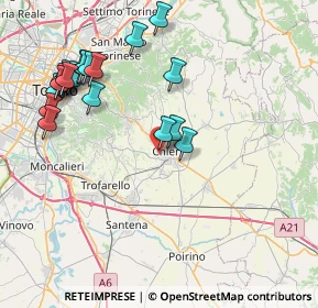 Mappa Via Biscaretti, 10023 Chieri TO, Italia (9.022)