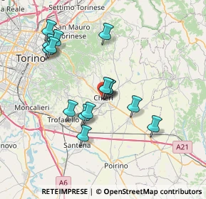 Mappa Via Santa Clara, 10023 Chieri TO, Italia (6.80733)