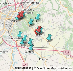 Mappa Strada del Vallo, 10023 Chieri TO, Italia (6.2565)