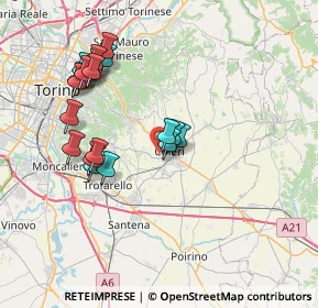 Mappa Strada del Vallo, 10023 Chieri TO, Italia (7.468)