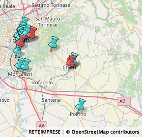 Mappa Via della Pace, 10023 Chieri TO, Italia (10.6915)