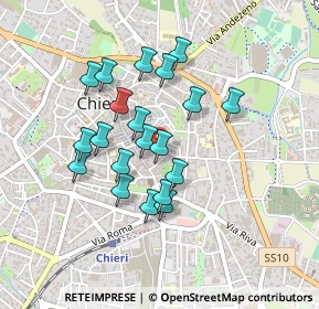 Mappa Via della Pace, 10023 Chieri TO, Italia (0.376)