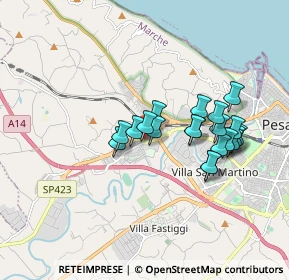Mappa Via Yuri Gagarin, 61100 Pesaro PU, Italia (1.5455)
