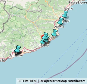 Mappa A10 Genova - Ventimiglia, 18100 Imperia IM, Italia (13.63571)