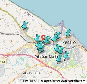 Mappa Via Tagliamento, 61121 Pesaro PU, Italia (1.36)