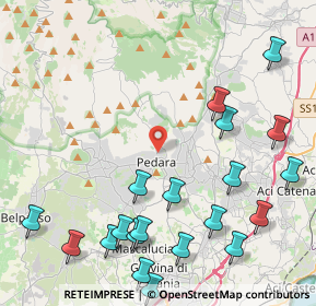 Mappa Via delle Rimembranze, 95030 Pedara CT, Italia (6.1315)