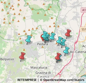 Mappa Via delle Rimembranze, 95030 Pedara CT, Italia (3.32917)