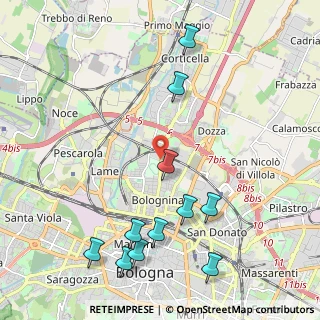 Mappa VIA CORTICELA, 40129 Bologna BO, Italia (2.52455)