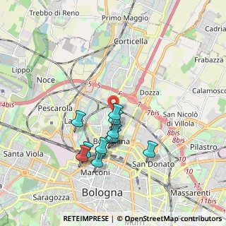 Mappa VIA CORTICELA, 40129 Bologna BO, Italia (1.67)