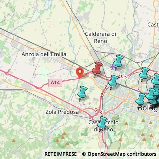 Mappa Via San Sebastiano, 40132 Bologna BO, Italia (7.1435)