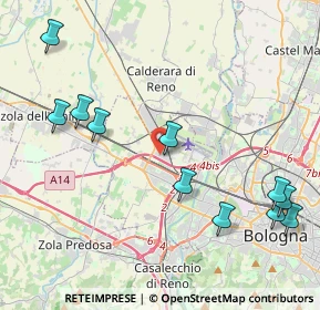 Mappa SP 568 Persicetana KM 30+500, 40132 Bologna BO, Italia (5.00545)