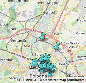Mappa Bolognina, 40128 Bologna BO, Italia (2.516)