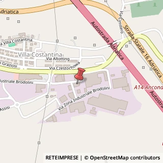 Mappa Via Zona Industriale Brodolini, 52, 60025 Loreto, Ancona (Marche)