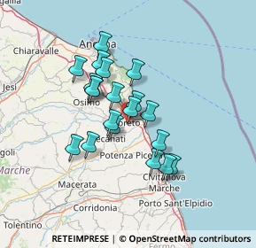 Mappa Via San Francesco D'Assisi, 60025 Loreto AN, Italia (10.9485)